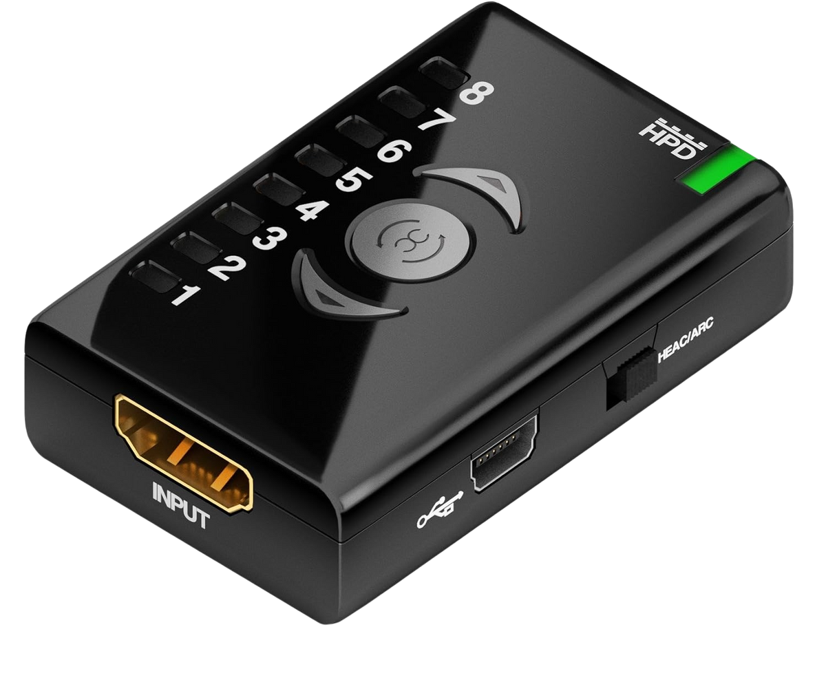 Dr HDMI mit Banktasten, HDMI-Eingang und grüner HPD-Anzeige